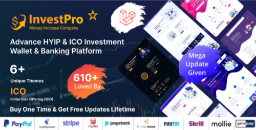 Hyip InvestPro v6.0.3 – Advance HYIP & ICO Investment Wallet & Banking Platform