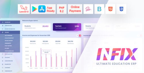 InfixEdu School v9.1.7 – School Management System Software + InfixEdu Modules Nulled