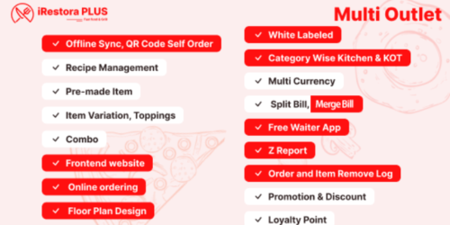 iRestora PLUS v7.8 - Multi Outlet Next Gen Restaurant POS Nulled Download