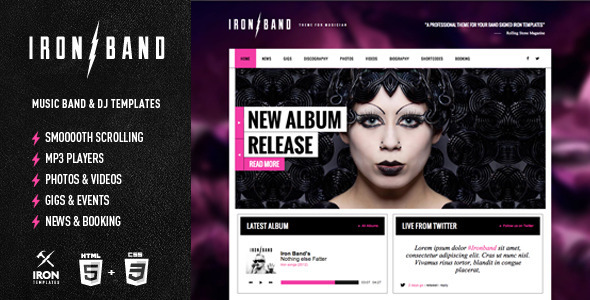 IronBand - Responsive Music Band DJ template