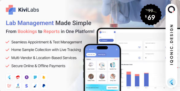 KiviLabs v1.0.1 – All-in-One Lab Management & Test Booking Solution with Multi-Vendor Support