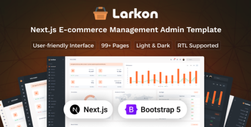 Larkon - Next.js Ecommerce Management Admin Dashboard Template