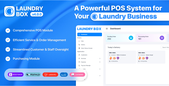 Laundry Box POS and Order Management System v2.2.0 Nulled