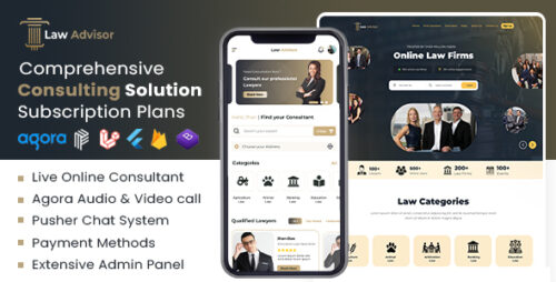 LawAdvisor v2.0.2 – Seamless Tele-Advisory Platform & Virtual Legal Services with Flutter Apps, Web & Admin