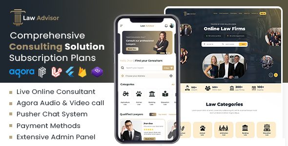LawAdvisor v2.0.2 – Seamless Tele-Advisory Platform & Virtual Legal Services with Flutter Apps, Web & Admin