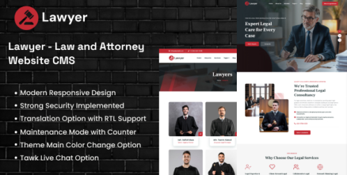 Lawyer v2.0 - Law and Attorney Website CMS Script Download