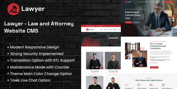 Lawyer v2.0 - Law and Attorney Website CMS Script Download