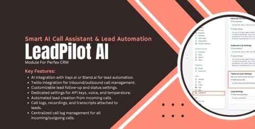 LeadPilot v1.3.3 – Smart AI Call Assistant & Lead Automation Module for Perfex CRM