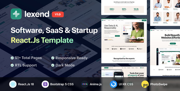 Lexend - Software, SaaS Startup ReactJs Template