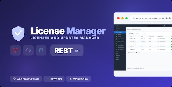 License Manager v1.1.1 - Laravel PHP Licenser and Updates Manager