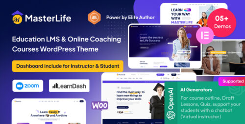 MasterLife - Education LMS Online Coaching Courses WordPress Theme