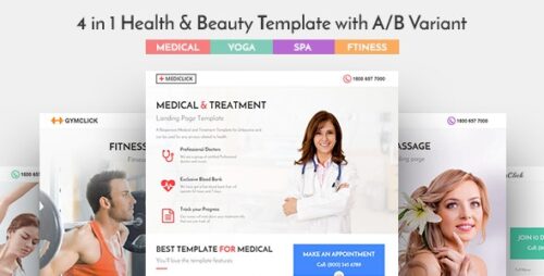 Medical, Spa, Yoga Fitness Landing Page Template