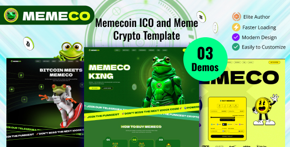 Memeco - Meme Coin ICO Crypto Tailwind CSS Template