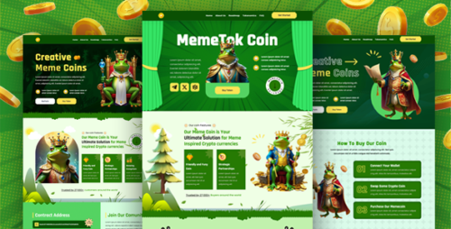 Memecoin Tok - Meme coin ICO Crypto Meme Bootstrap Template