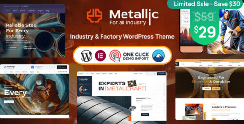 Metallic - Industry Manufacturing Factory WordPress Theme