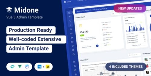 Midone - Vuejs 3 Admin Dashboard Template + HTML Version