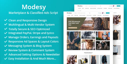 Modesy v2.6.3 - Marketplace & Classified Ads Script + Addons Nulled Download
