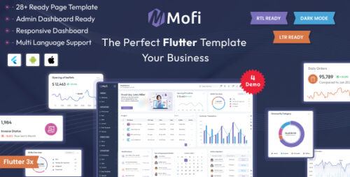 Mofi - Multipurpose Flutter Admin Panel Dashboard Template | Flutter UI Kit