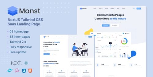 Monst - NextJS Tailwind CSS landing page