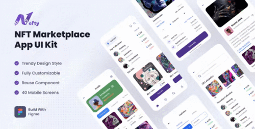 Nefty - NFT Marketplace App Figma Template