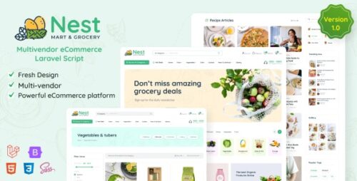 Nest v1.26.2 – Multivendor Organic & Grocery Laravel eCommerce Nulled