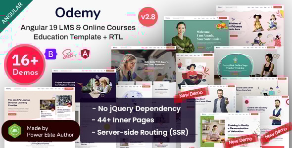 Odemy - Angular 19+ Online Courses Education Template