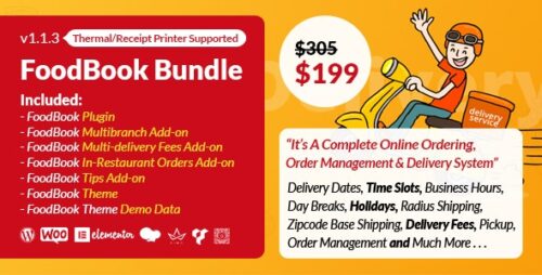 Online Food Ordering System For Restaurant | FoodBook Plugin Add-ons Bundle