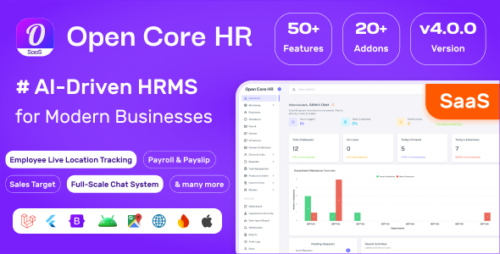 Open Core HR v4.2.1 – Complete HRMS Platform – AI, GPS Tracking, Attendance & Chat