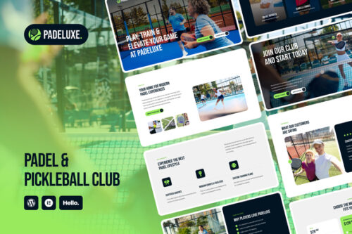 Padeluxe - Sports Club Training Academy Elementor Template Kit