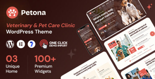 Petona - Veterinary Pet Care Clinic WordPress Theme