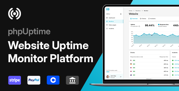 phpUptime v8.0 - Website Uptime Monitor (SaaS) Script