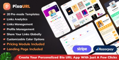 PixaURL – Run Your Own SaaS Platform for Building Bio URL , Mini Sites, Digital Cards (5 June 2025)