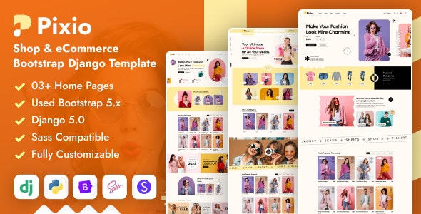 Pixio - Shop eCommerce Django Template