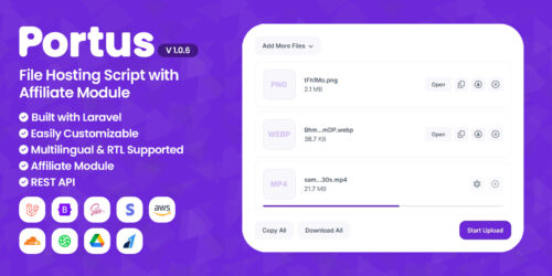 Portus v1.0.6 - Advanced File Hosting Script