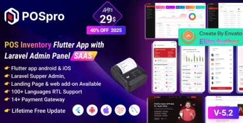 POS Pro v5.6.2 – POS Inventory Flutter App with Laravel Admin Panel SAAS Nulled