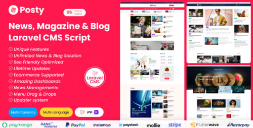 Posty v1.0 – News Management System Laravel CMS