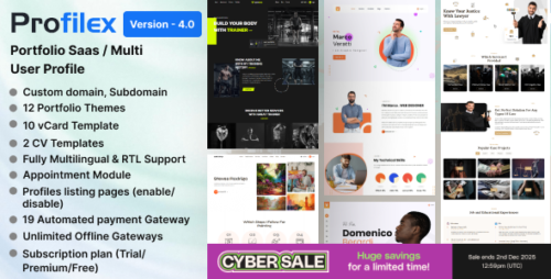 Profilex v4.0 - Multitenant Portfolio Website Builder with Appointment Module (SAAS) Script Nulled