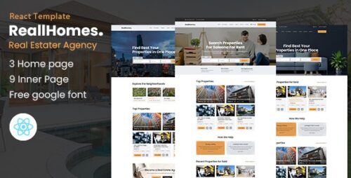ReallHomes - Real Estate Property Agency ReactJs Template