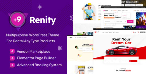 Renity - Multipurpose Rental WordPress Theme