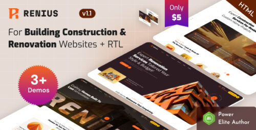 Renius - Building Construction Renovation Company HTML Template