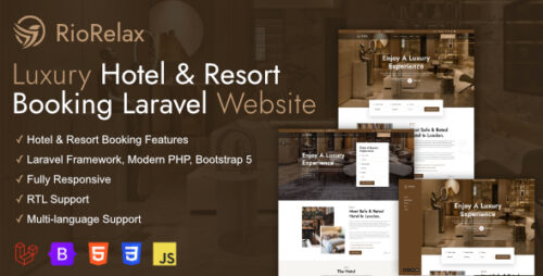 RioRelax v1.9.1 – Laravel Luxury Hotel & Resort Booking Website Nulled