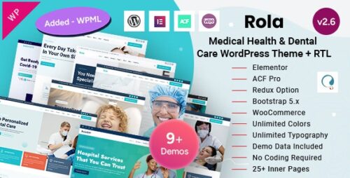 Rola - Medical Health Dental Care Elementor WordPress Theme