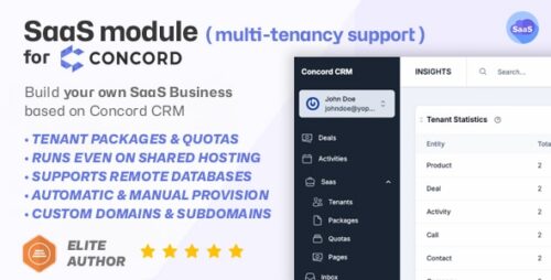 SaaS module for Concord v1.0 – Transform your CRM into a Powerful Multi-Tenancy Solution Nulled