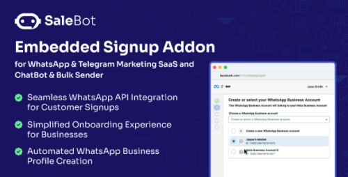 SaleBot WhatsApp Embedded Signup Addon for SaleBot v1.0.0