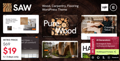 Saw - Wood, Carpentry, Flooring WordPress Theme