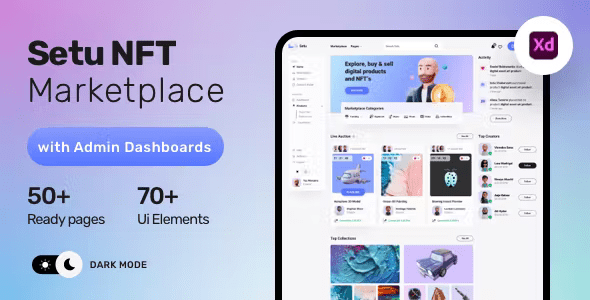 Setu - XD NFT Marketplace with Admin Dashboards