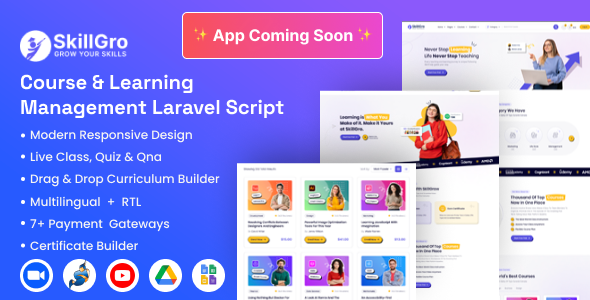 SkillGro LMS v2.7.0 – Course & Learning Management System Laravel Script (LMS) Nulled