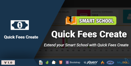 Smart School Quick Fees Create v1.0 - Smart School Addon