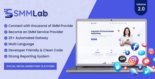 SMMLab v3.1 – Social Media Marketing SMM Platform Nulled