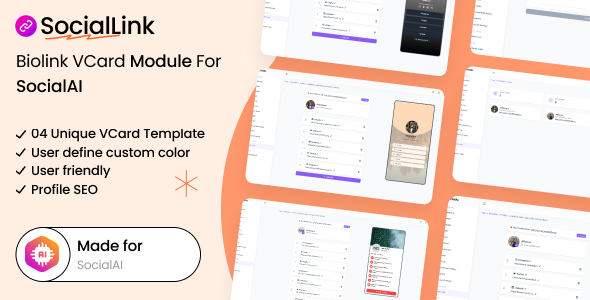 SocialLink v1.0 – Biolink VCard Module For SocialAI